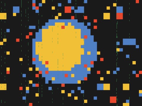 block mosaic effect render