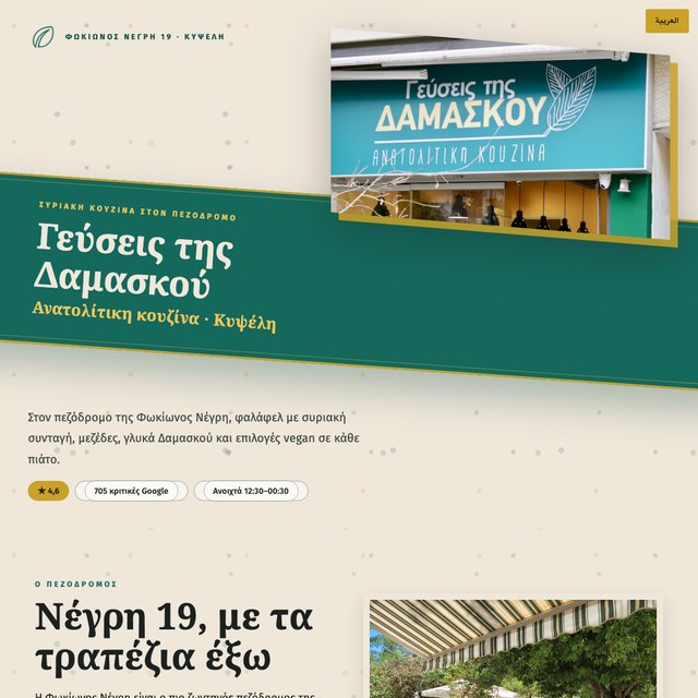 Γεύσεις της Δαμασκού website by StudioMorphik