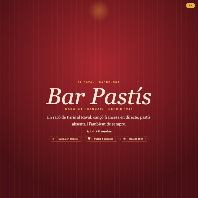 Bar Pastís website by StudioMorphik