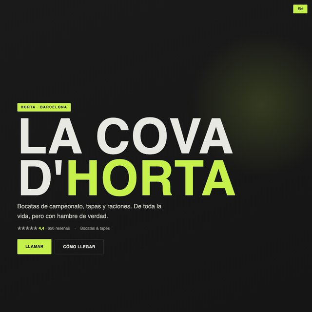 La Cova d'Horta website by StudioMorphik