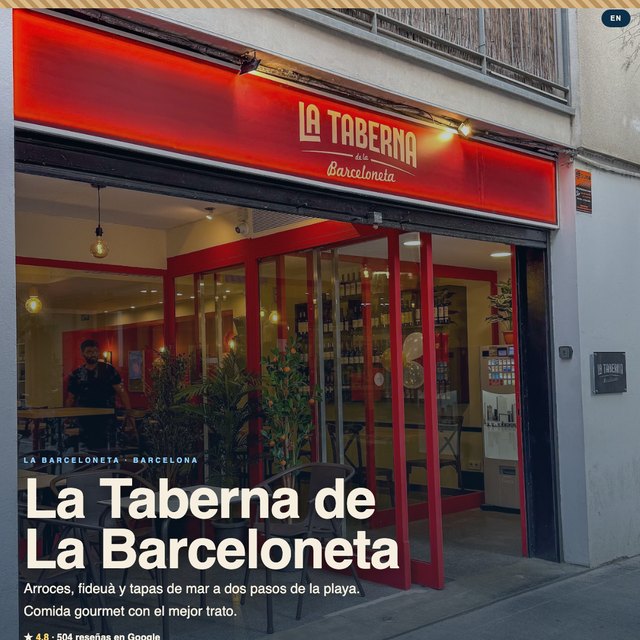 La Taberna de La Barceloneta website by StudioMorphik