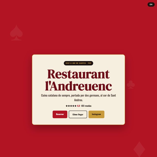 Restaurant l'Andreuenc website by StudioMorphik