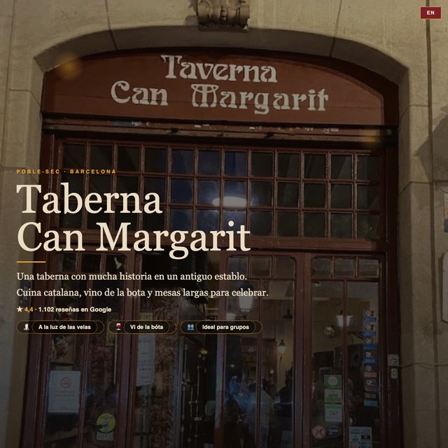 Taberna Can Margarit website by StudioMorphik