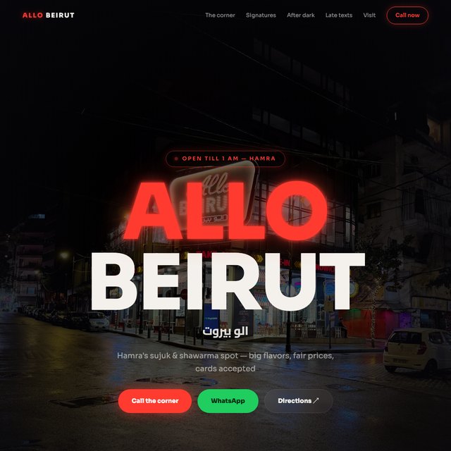Allo Beirut Restaurant website by StudioMorphik