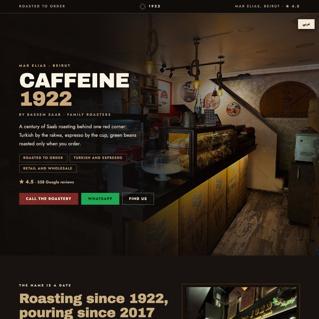 Caffeine 1922 By Bassem Saab website by StudioMorphik