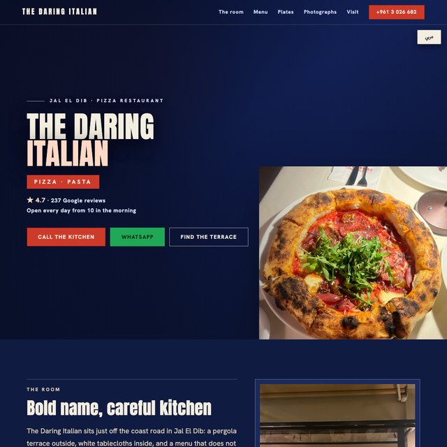 The Daring Italian website by StudioMorphik