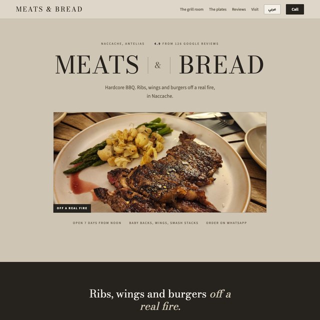 Meats & Bread Hardcore BBQ website by StudioMorphik