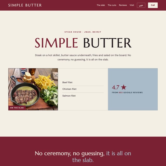 Simple Butter - Jnah website by StudioMorphik