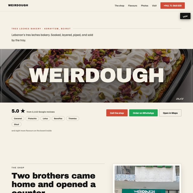 Weirdough website by StudioMorphik