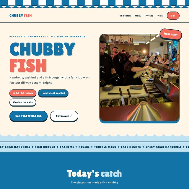 Chubby Fish website by StudioMorphik