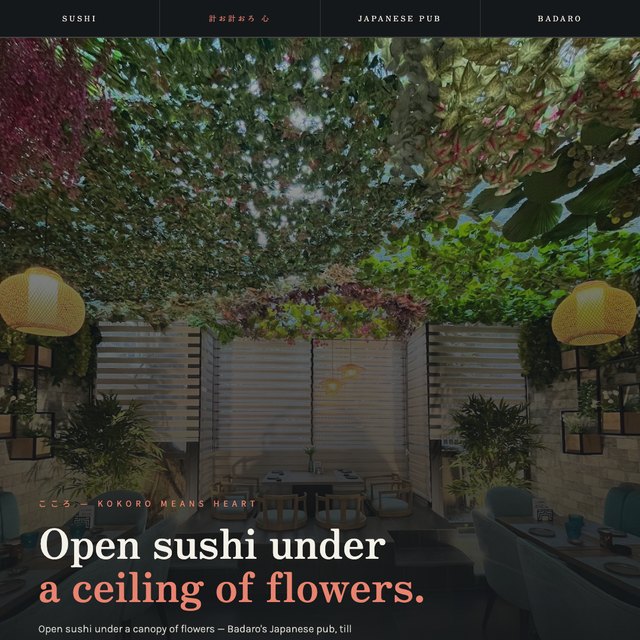 Kokoro Sushi website by StudioMorphik