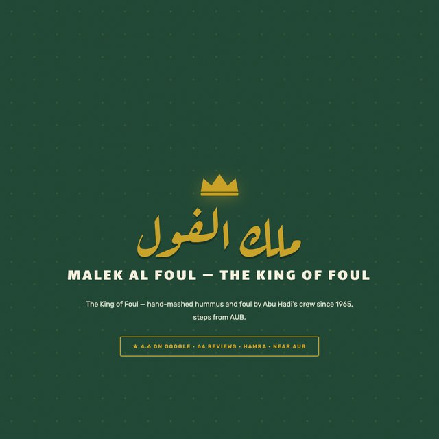 Malek al Foul website by StudioMorphik