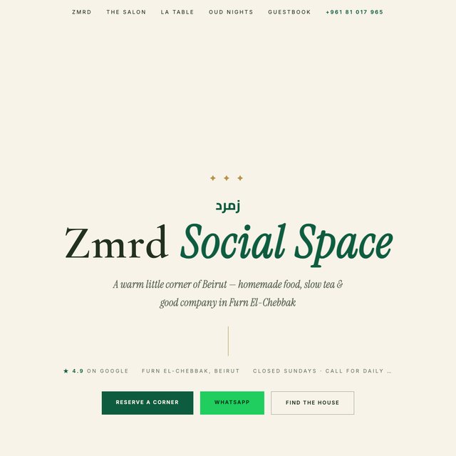 Zmrd Social Space website by StudioMorphik