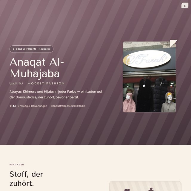 Anaqat Al-Muhajaba website by StudioMorphik