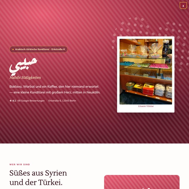 Habibi Süßigkeiten website by StudioMorphik