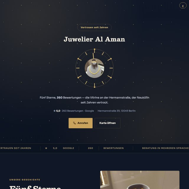Juwelier Al Aman website by StudioMorphik