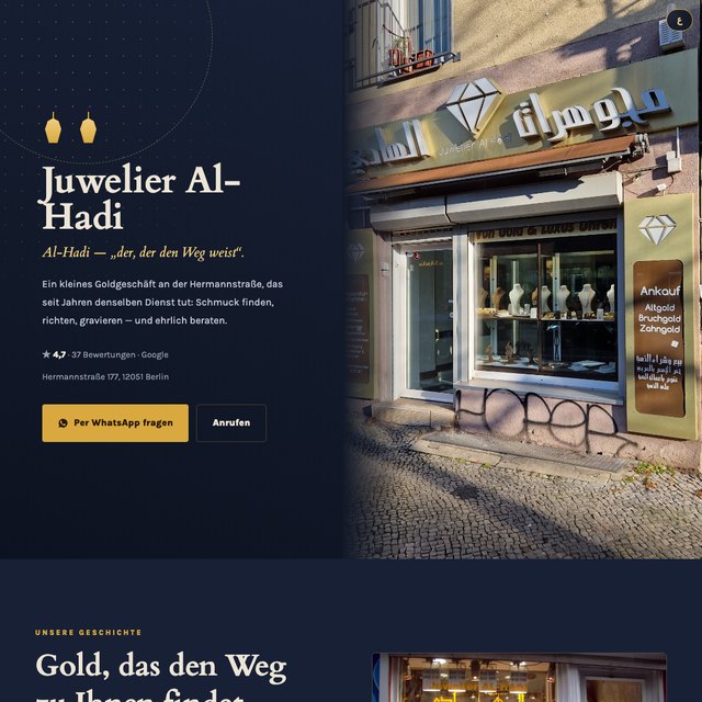 Juwelier Al-Hadi website by StudioMorphik