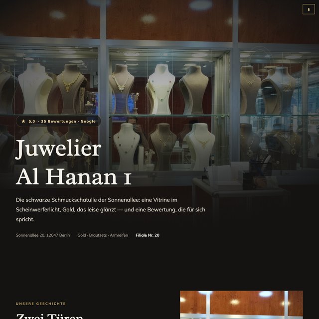 Juwelier Al Hanan 1 website by StudioMorphik