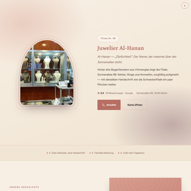 Juwelier Al-Hanan website by StudioMorphik