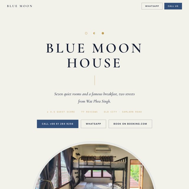 Blue Moon House website by StudioMorphik