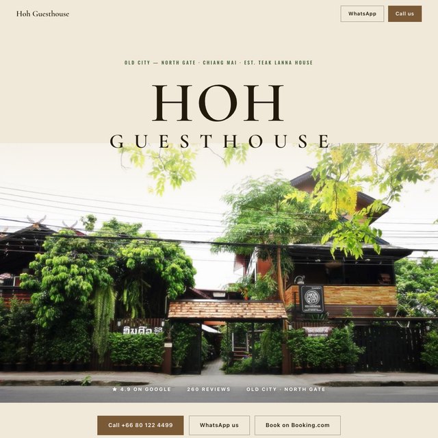 Hoh Guesthouse website by StudioMorphik