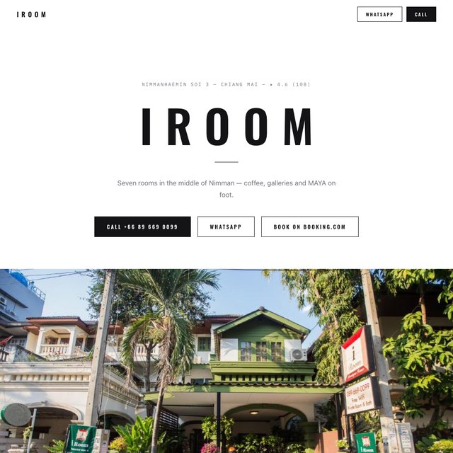 iRoom Boutique House website by StudioMorphik