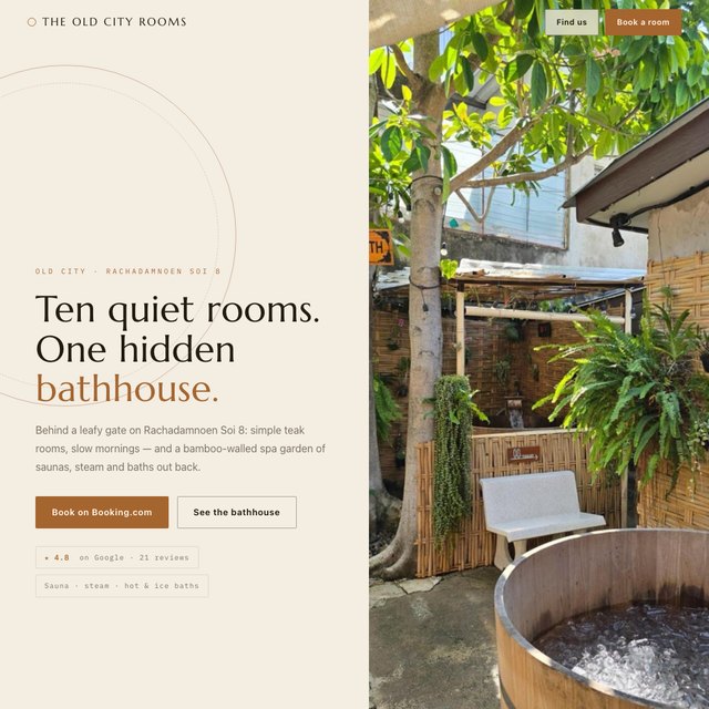 The Old City Rooms website by StudioMorphik