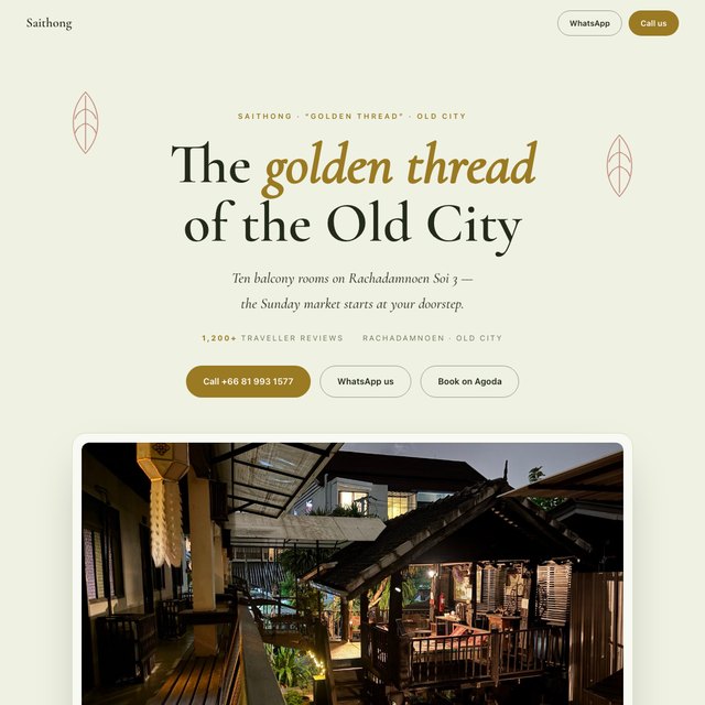 Saithong Guesthouse website by StudioMorphik