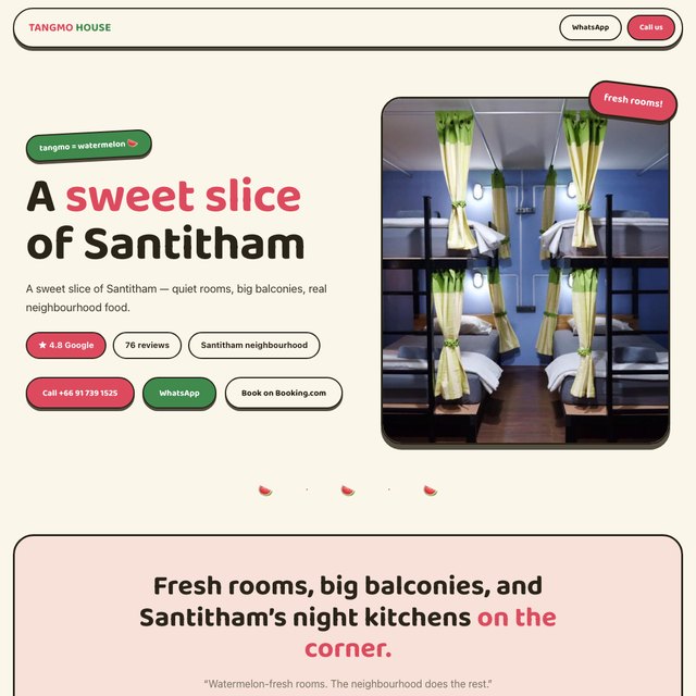 Tangmo House website by StudioMorphik
