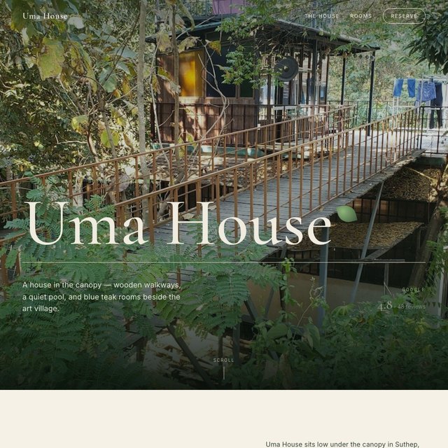Uma House website by StudioMorphik