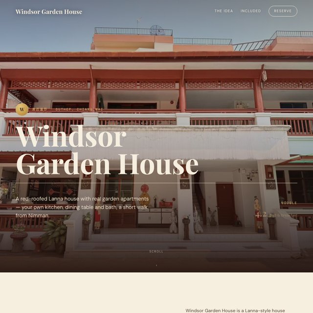 Windsor Garden House website by StudioMorphik