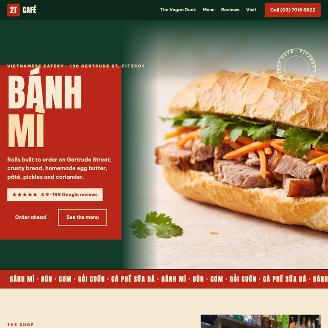 2T Cafe website by StudioMorphik