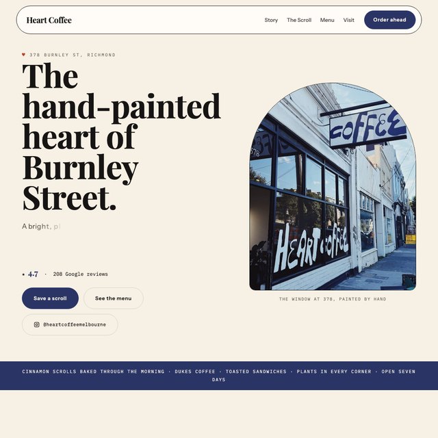 Heart Coffee website by StudioMorphik