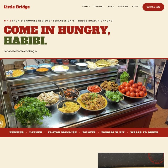 Little Bridge Cafe website by StudioMorphik