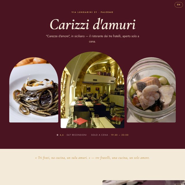 Carizzi d'amuri website by StudioMorphik