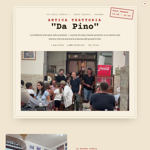 Trattoria da Pino website by StudioMorphik
