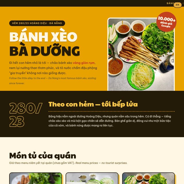 Bánh Xèo Bà Dưỡng website by StudioMorphik
