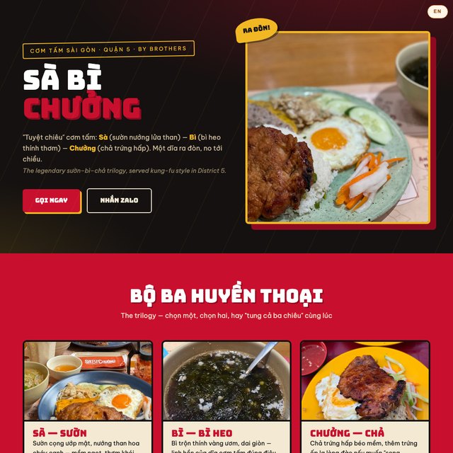Cơm Tấm Sà Bì Chưởng website by StudioMorphik