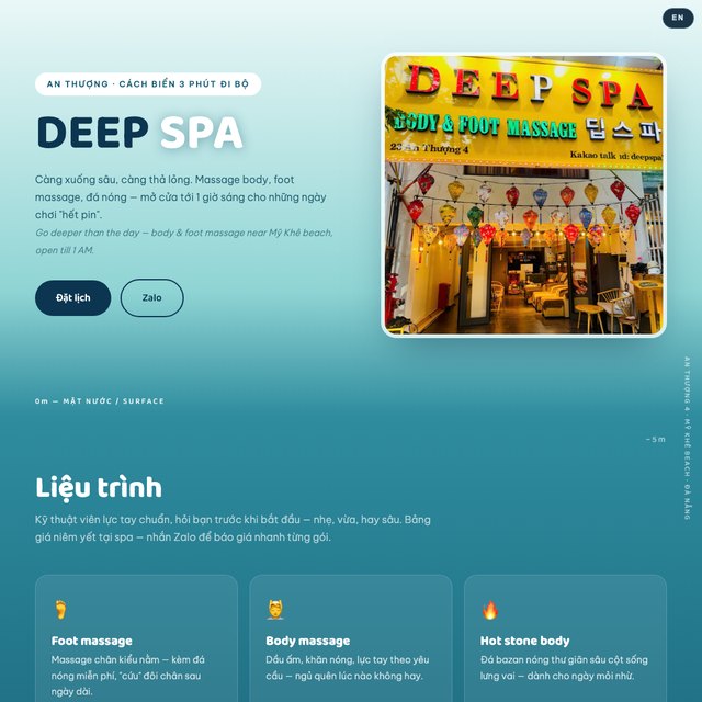 Deep Spa & Massage website by StudioMorphik