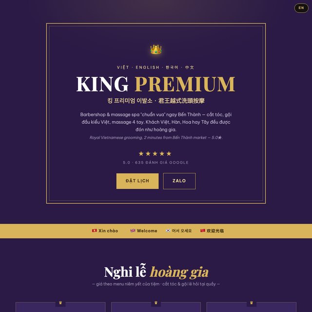 KING PREMIUM Barbershop website by StudioMorphik