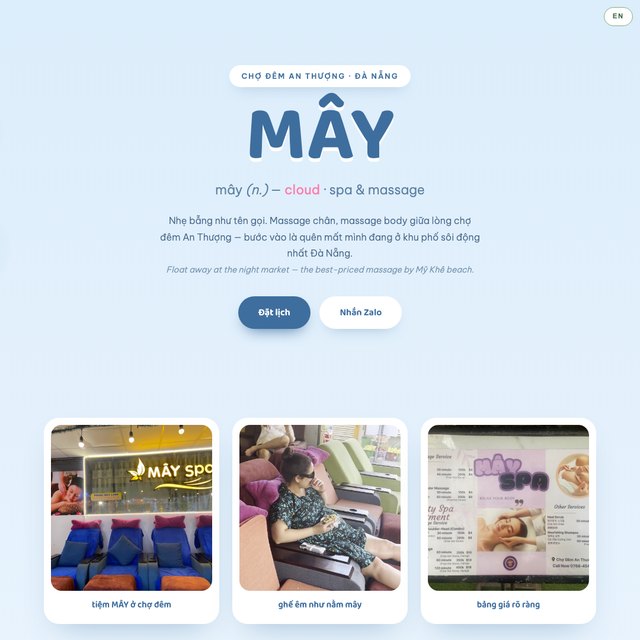 MÂY Spa & Massage website by StudioMorphik