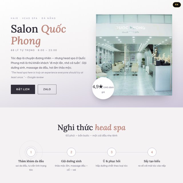 Salon Quốc Phong website by StudioMorphik