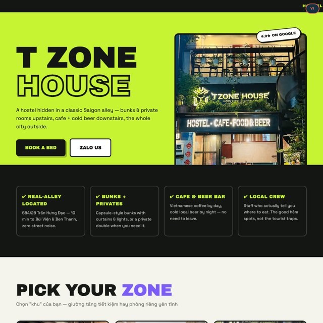 T Zone House website by StudioMorphik