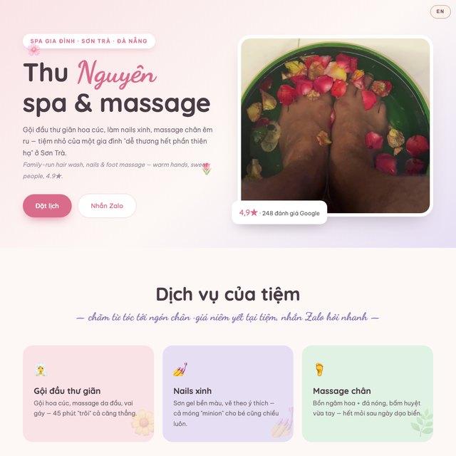 Thu Nguyên Spa & Massage website by StudioMorphik